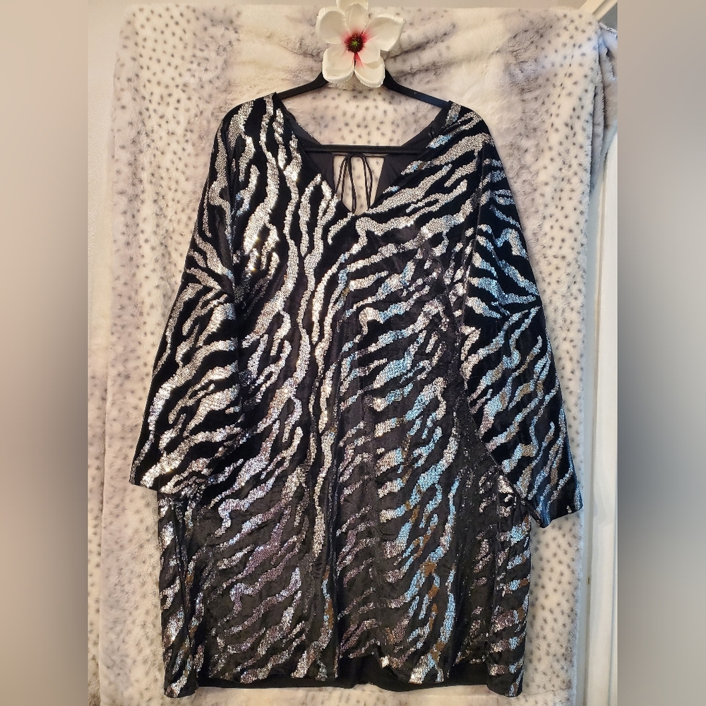 Fashion Nova Velvet& Sequin Mini Dress